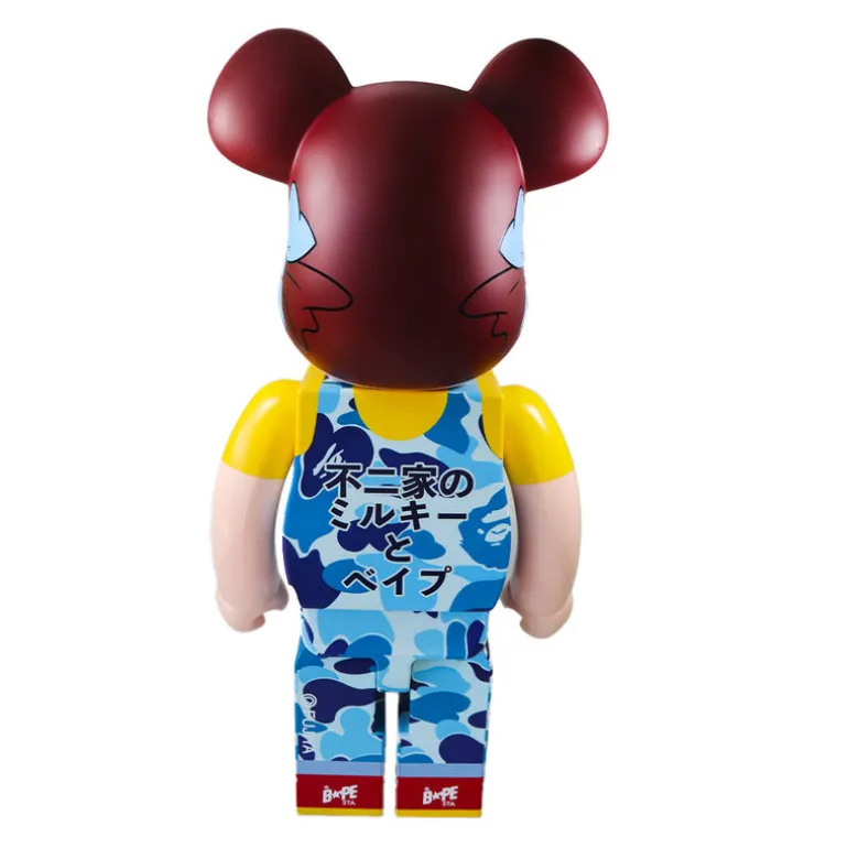 1000% Bearbrick BAPE × Pekochan (Blue)