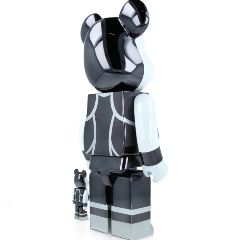 100% & 400% Bearbrick Kiss Catman Chrome Ver.