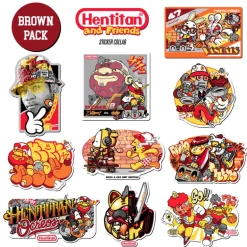 Hentan and Friends - Brown Sticker Pack