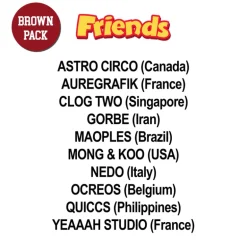 Hentan and Friends - Brown Sticker Pack